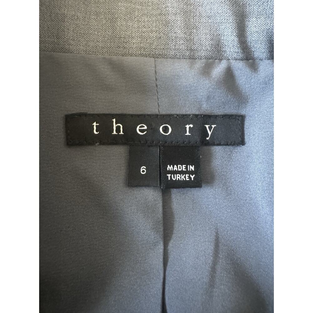 THEORY Lanai Tailor Edition 5 Wool Open Blazer Jacket Gray Women Size 6 Slim Fit - Picture 5 of 12